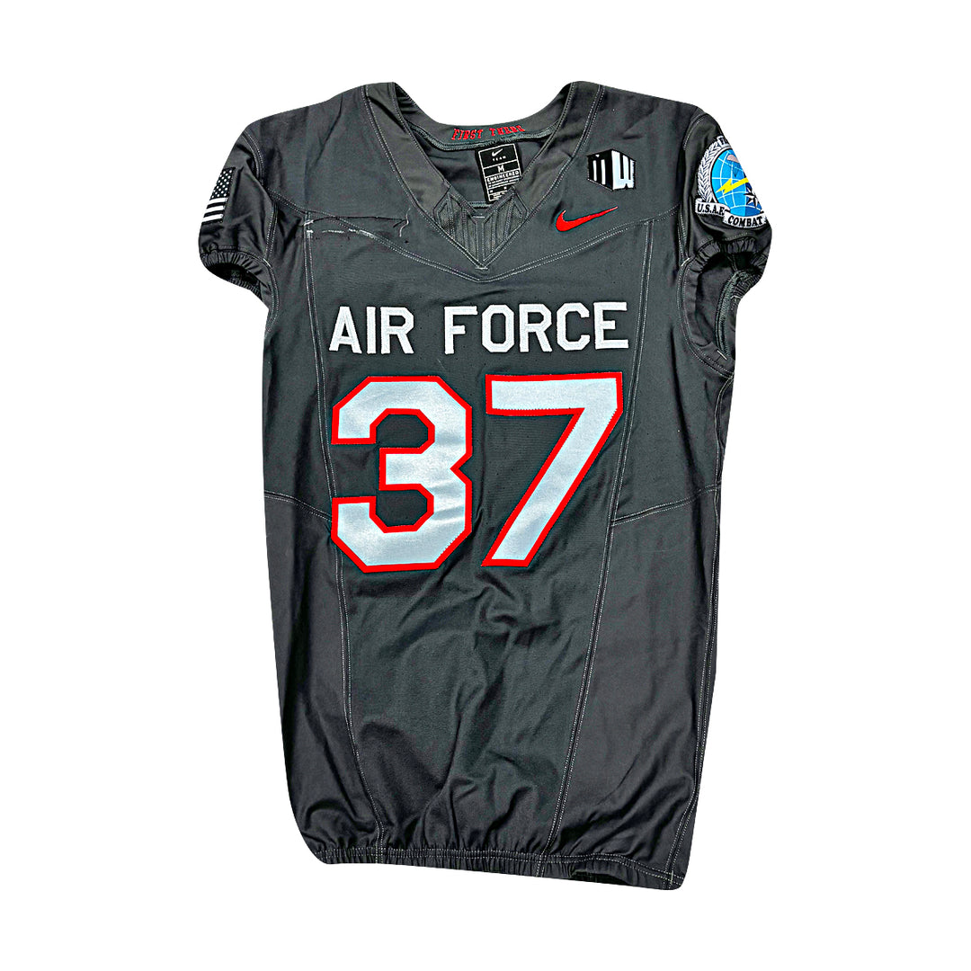 US Air Force Academy 2024 Game Used Nike AFSOC Grey Medium #37 Jersey