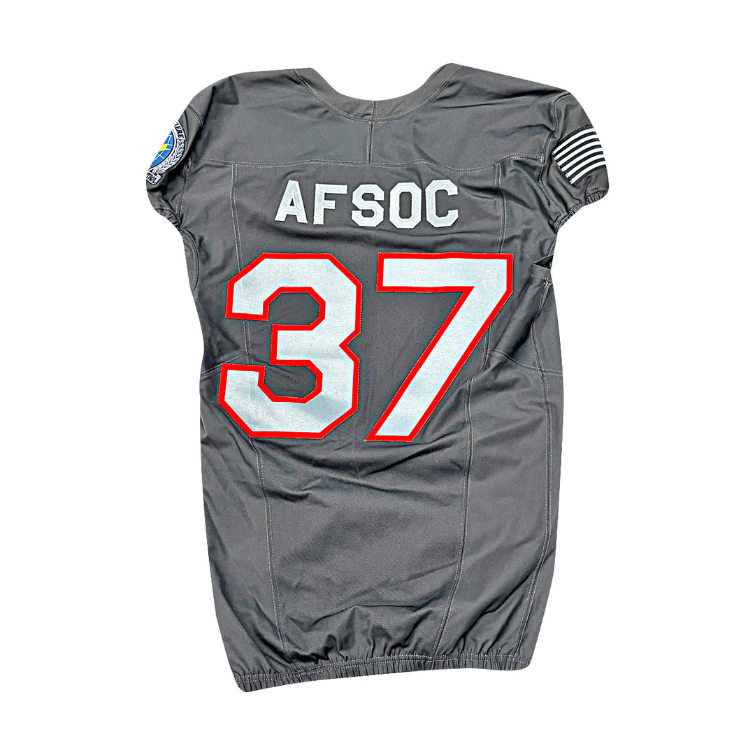 US Air Force Academy 2024 Game Used Nike AFSOC Grey Medium #37 Jersey
