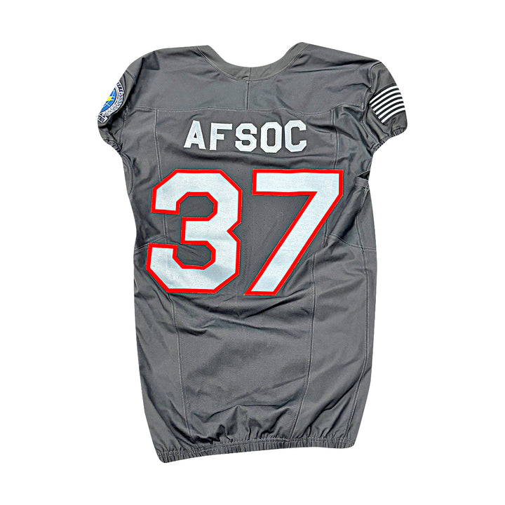 US Air Force Academy 2024 Game Used Nike AFSOC Grey Medium #37 Jersey
