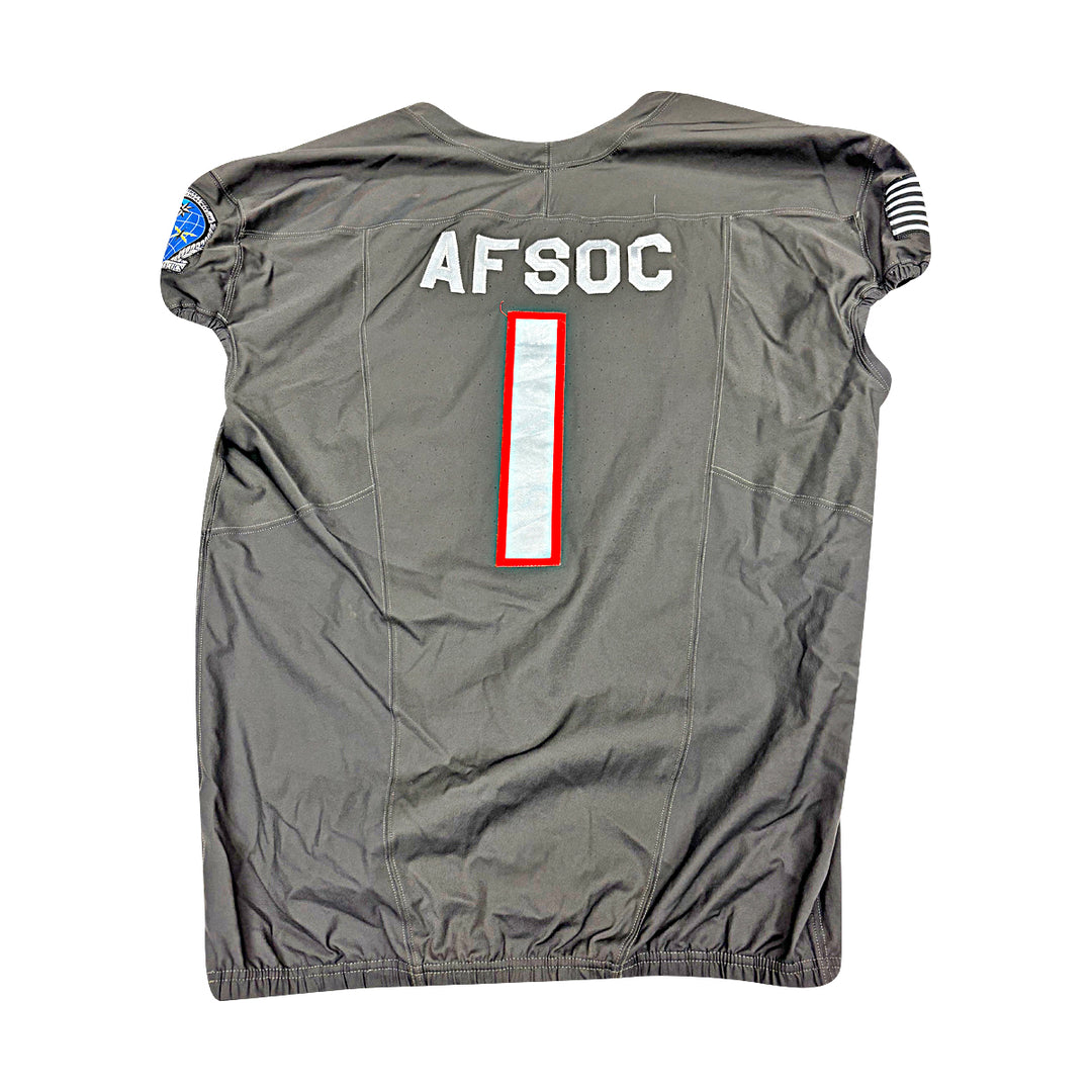 US Air Force Academy 2024 Game Used Nike AFSOC Grey 3XL #1 Jersey
