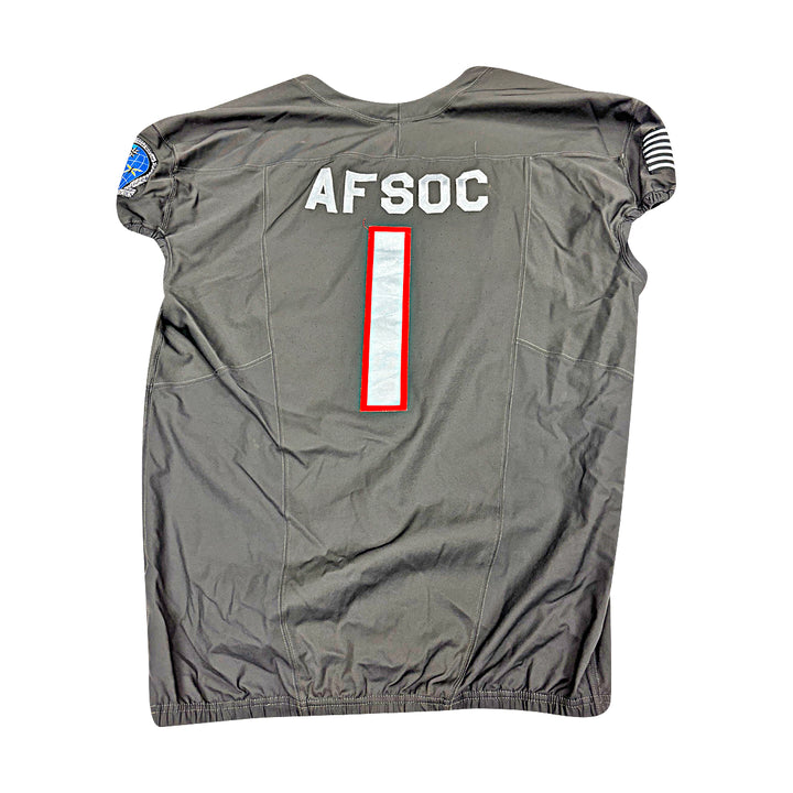 US Air Force Academy 2024 Game Used Nike AFSOC Grey 3XL #1 Jersey