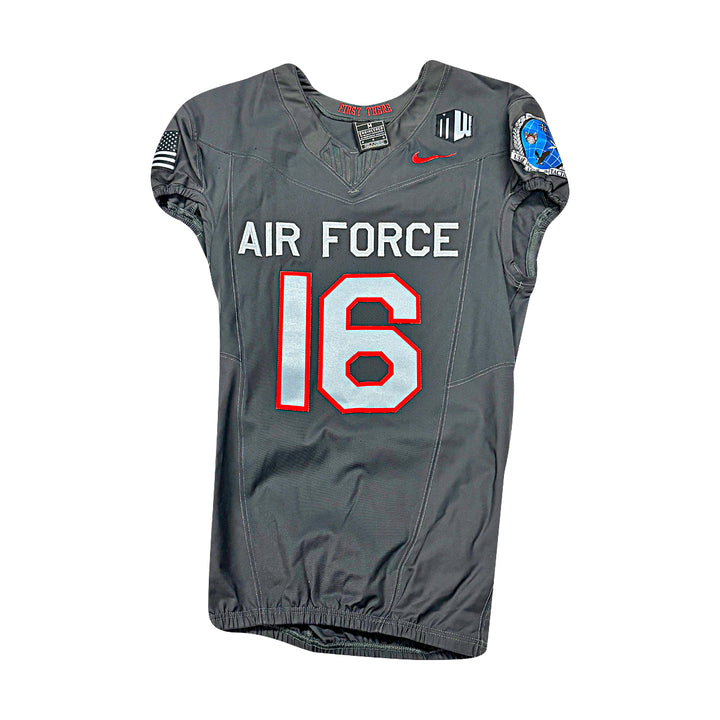 US Air Force Academy 2024 Game Used Nike AFSOC Grey Medium #16 Jersey