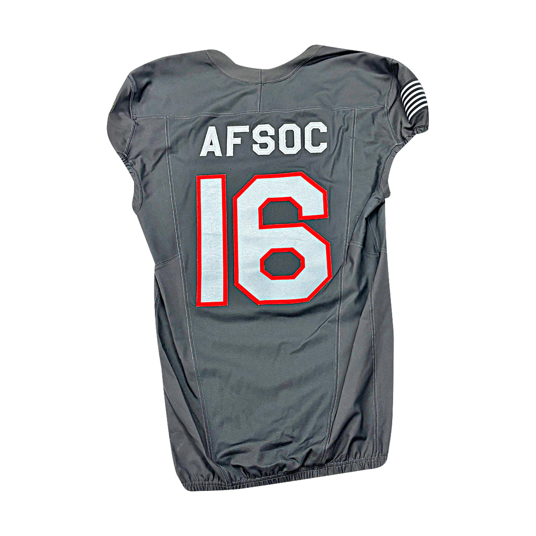 US Air Force Academy 2024 Game Used Nike AFSOC Grey Medium #16 Jersey