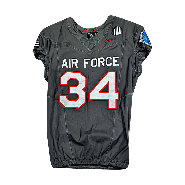 US Air Force Academy 2024 Game Used Nike AFSOC Grey Large #34 Jersey