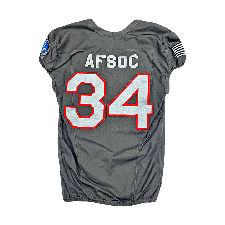 US Air Force Academy 2024 Game Used Nike AFSOC Grey Large #34 Jersey