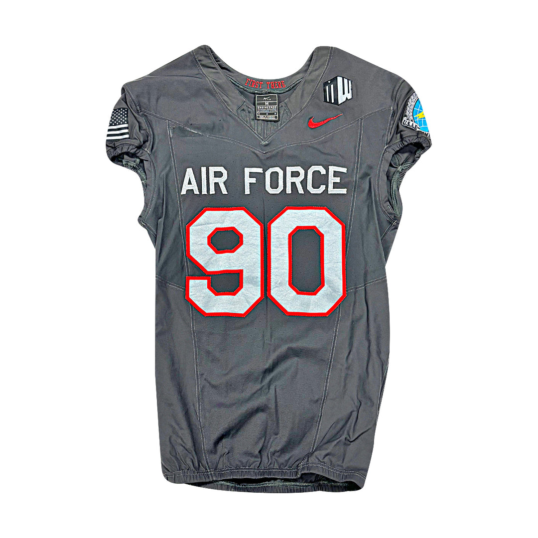 US Air Force Academy 2024 Game Used Nike AFSOC Grey Medium #90 Jersey