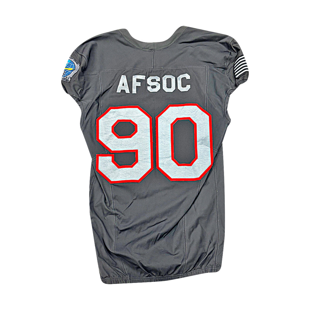US Air Force Academy 2024 Game Used Nike AFSOC Grey Medium #90 Jersey