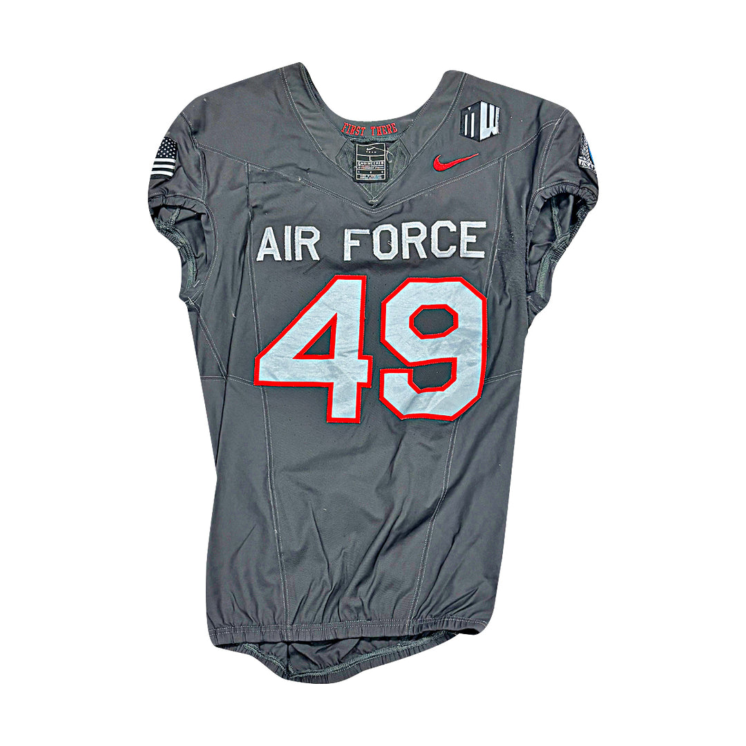 US Air Force Academy 2024 Game Used Nike AFSOC Grey Large #49 Jersey