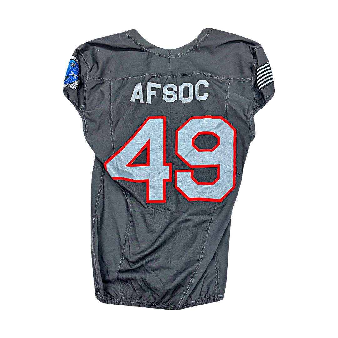 US Air Force Academy 2024 Game Used Nike AFSOC Grey Large #49 Jersey
