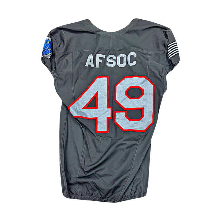 US Air Force Academy 2024 Game Used Nike AFSOC Grey Large #49 Jersey