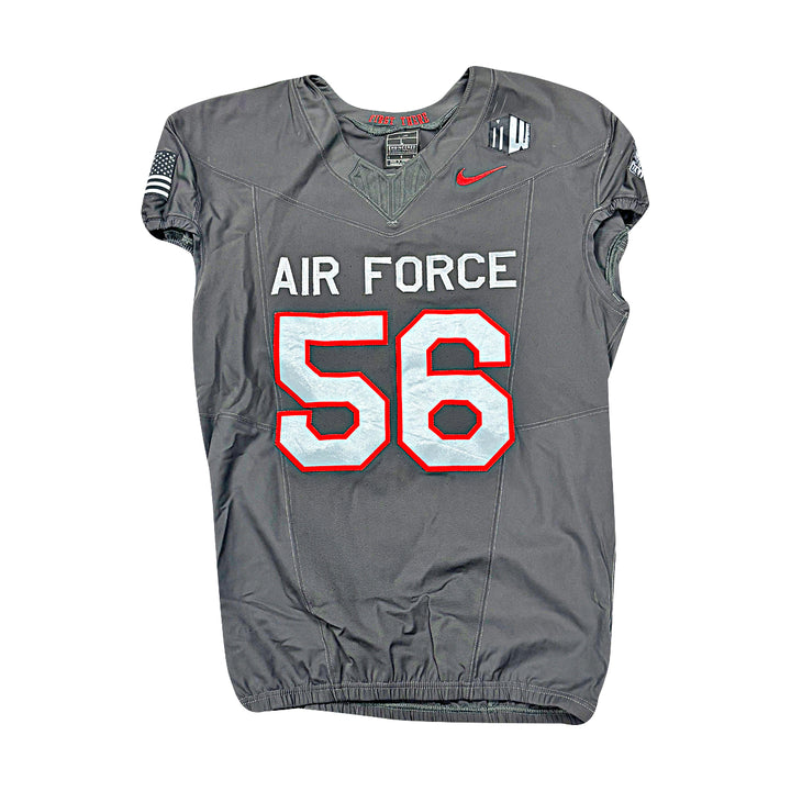 US Air Force Academy 2024 Game Used Nike AFSOC Grey Large #56 Jersey