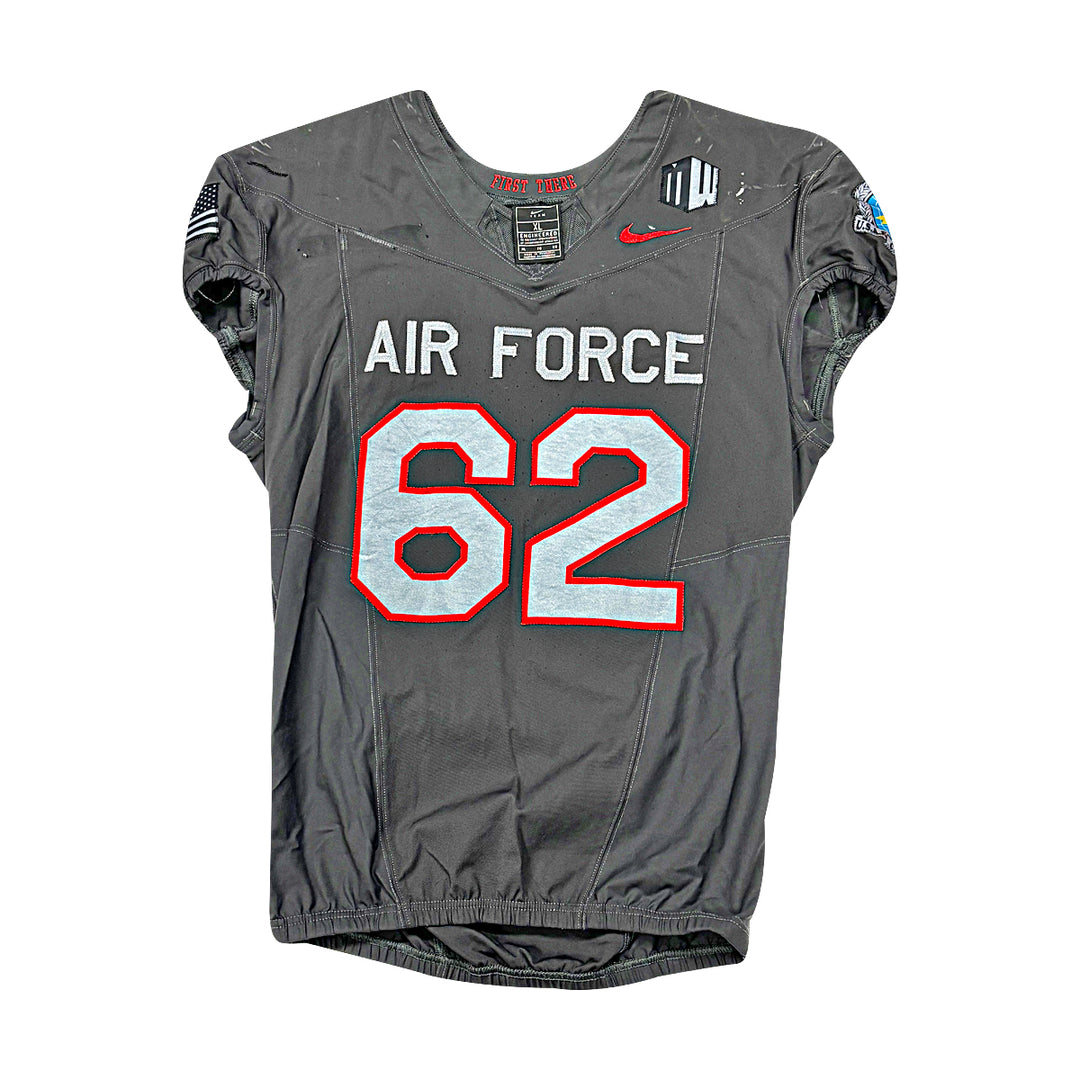 US Air Force Academy 2024 Game Used Nike AFSOC Grey XL #62 Jersey