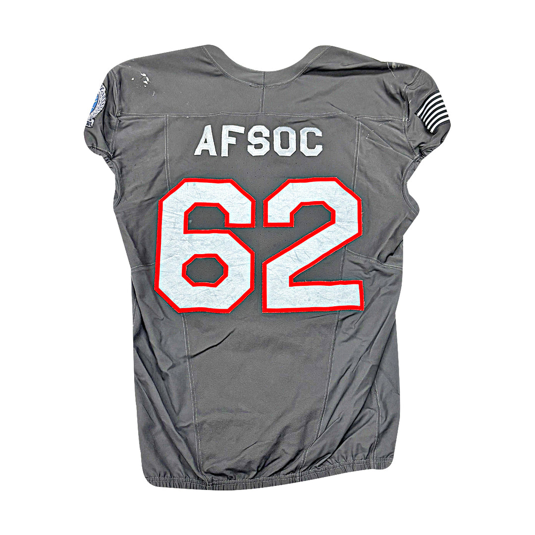 US Air Force Academy 2024 Game Used Nike AFSOC Grey XL #62 Jersey