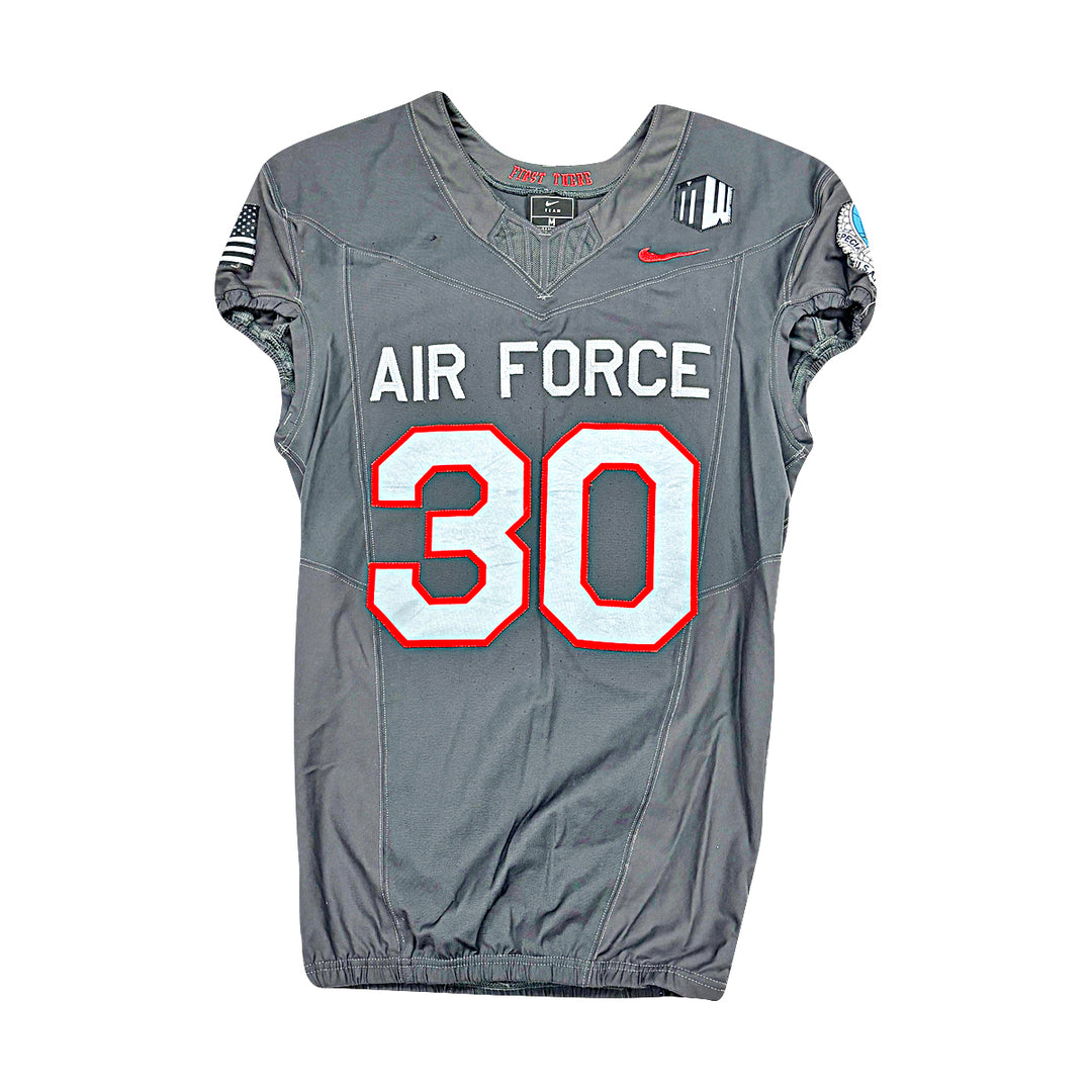 US Air Force Academy 2024 Game Used Nike AFSOC Grey Medium #30 Jersey
