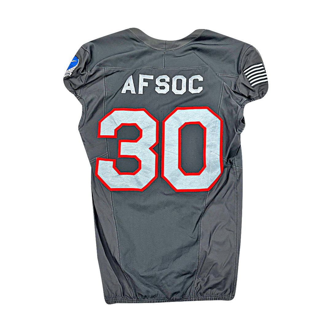 US Air Force Academy 2024 Game Used Nike AFSOC Grey Medium #30 Jersey