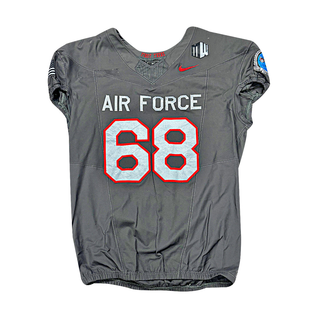 US Air Force Academy 2024 Game Used Nike AFSOC Grey XXL #68 Jersey
