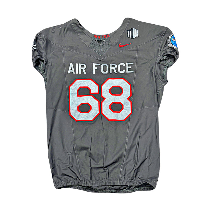 US Air Force Academy 2024 Game Used Nike AFSOC Grey XXL #68 Jersey