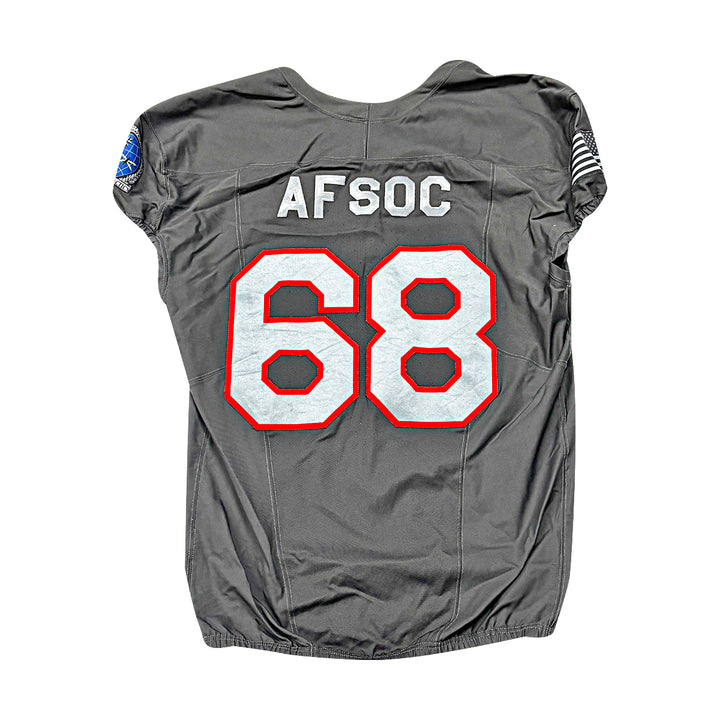 US Air Force Academy 2024 Game Used Nike AFSOC Grey XXL #68 Jersey
