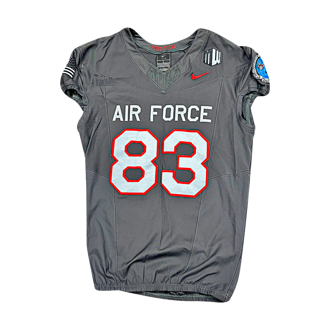US Air Force Academy 2024 Game Used Nike AFSOC Grey Large #83 Jersey