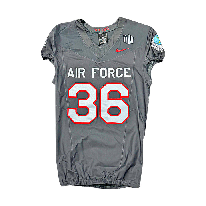 US Air Force Academy 2024 Game Used Nike AFSOC Grey Medium #36 Jersey
