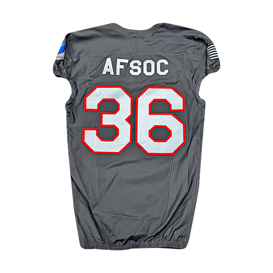 US Air Force Academy 2024 Game Used Nike AFSOC Grey Medium #36 Jersey