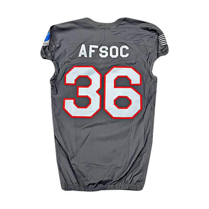 US Air Force Academy 2024 Game Used Nike AFSOC Grey Medium #36 Jersey