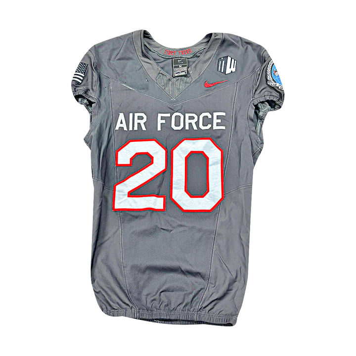 US Air Force Academy 2024 Game Used Nike AFSOC Grey Medium #20 Jersey