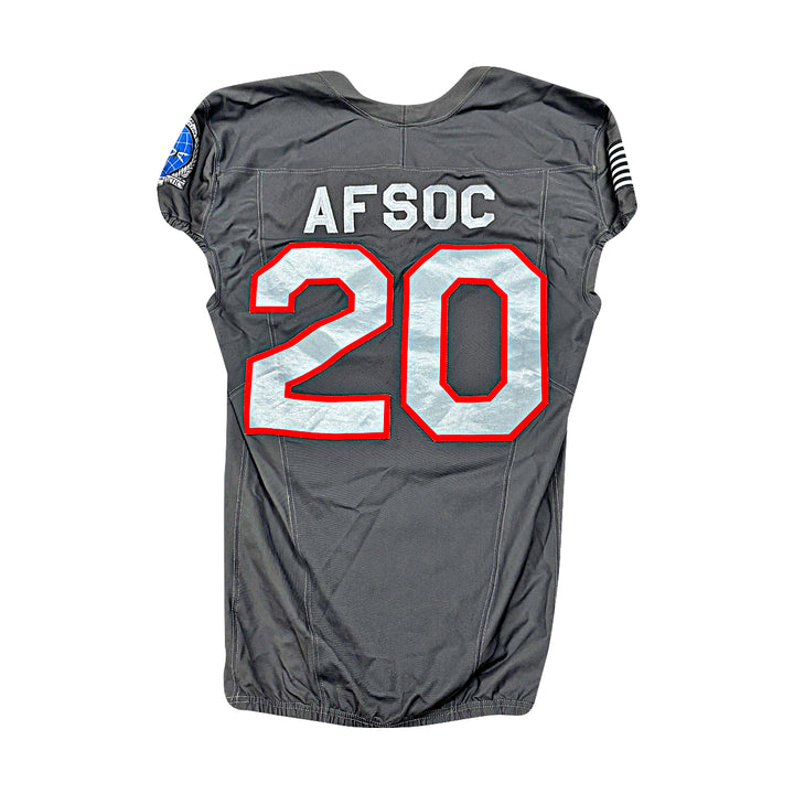 US Air Force Academy 2024 Game Used Nike AFSOC Grey Medium #20 Jersey