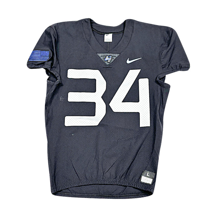 US Air Force Academy 2022 Game Used #34 Nike Space APLS Black SS Jersey