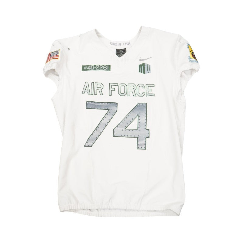 U.S. Air Force Academy 2023 Game Worn Nike Doolittle Raiders #74 White Jersey Sz XXL