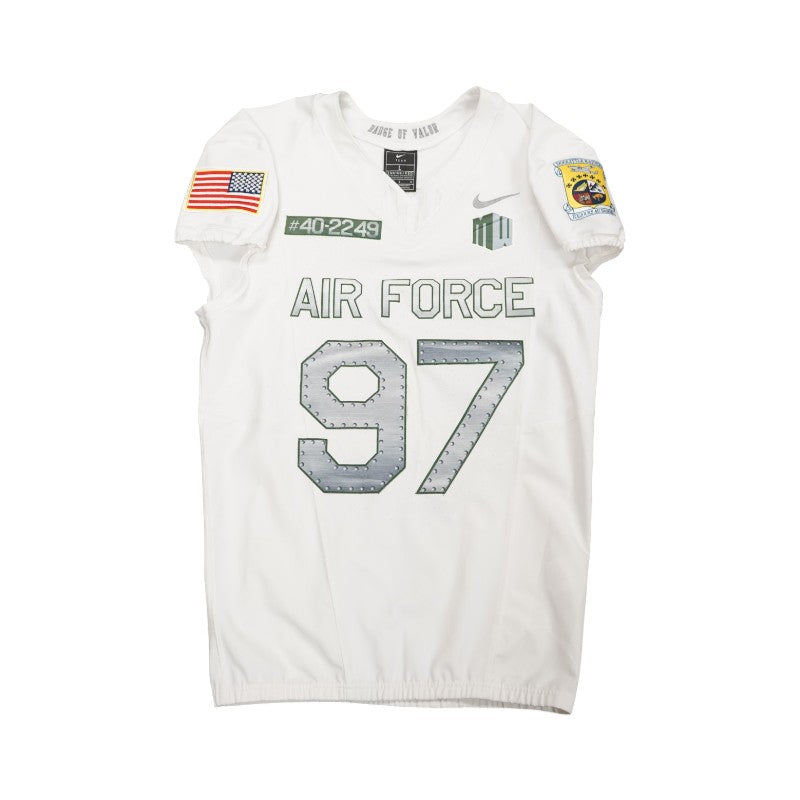 U.S. Air Force Academy 2023 Game Worn Nike Doolittle Raiders #97 White Jersey Sz L