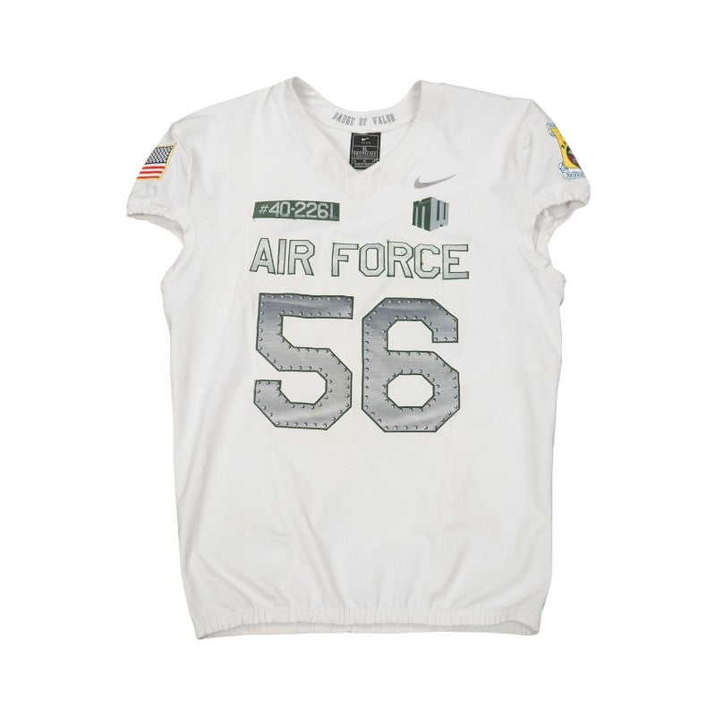 U.S. Air Force Academy 2023 Game Worn Nike Doolittle Raiders #56 White Jersey Sz XL