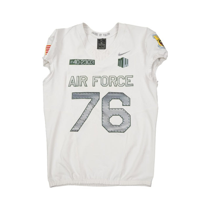 U.S. Air Force Academy 2023 Game Worn Nike Doolittle Raiders #76 White Jersey Sz XL