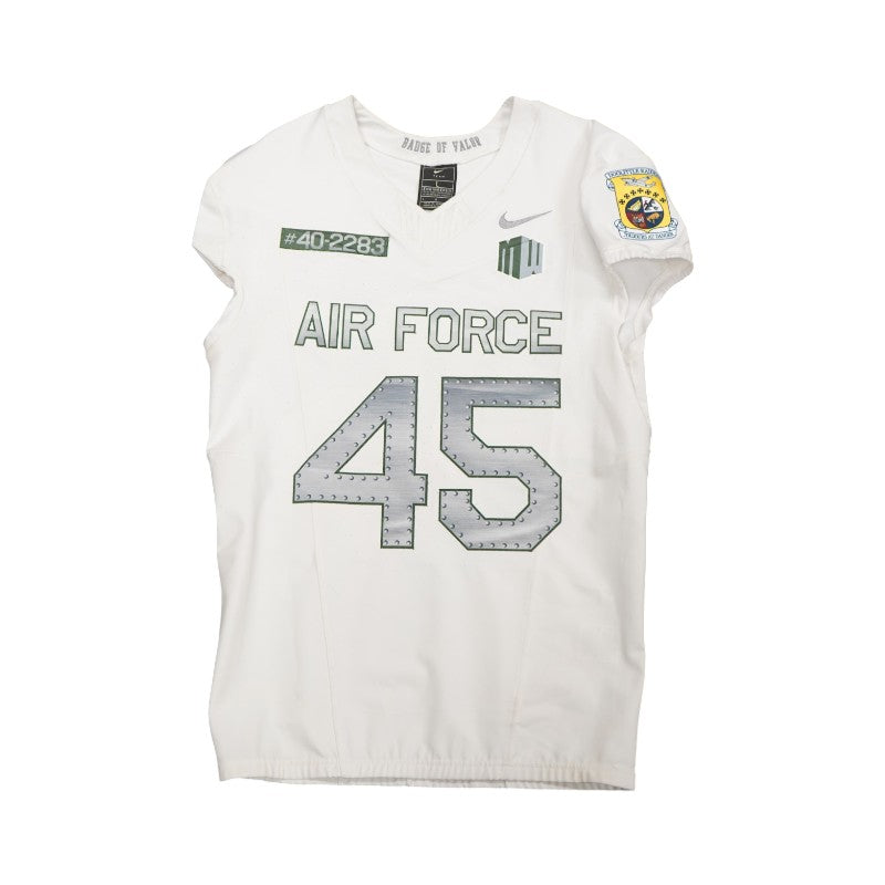U.S. Air Force Academy 2023 Game Worn Nike Doolittle Raiders #45 White Jersey Sz L