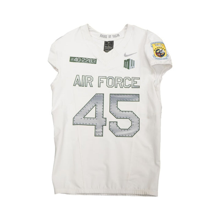 U.S. Air Force Academy 2023 Game Worn Nike Doolittle Raiders #45 White Jersey Sz L