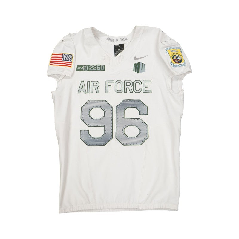 U.S. Air Force Academy 2023 Game Worn Nike Doolittle Raiders #96 White Jersey Sz XL