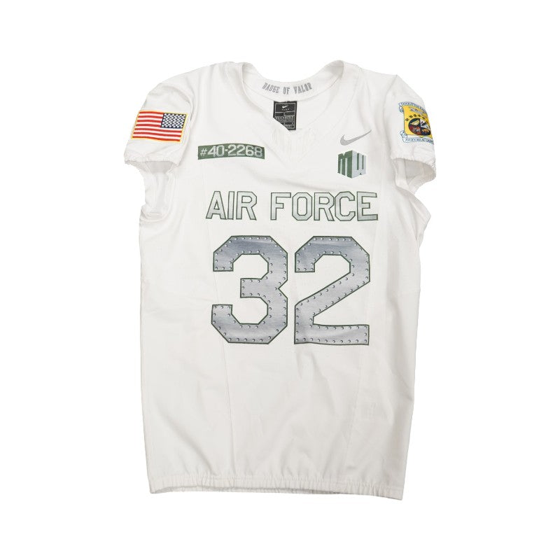 U.S. Air Force Academy 2023 Game Worn Nike Doolittle Raiders #32 White Jersey Sz L