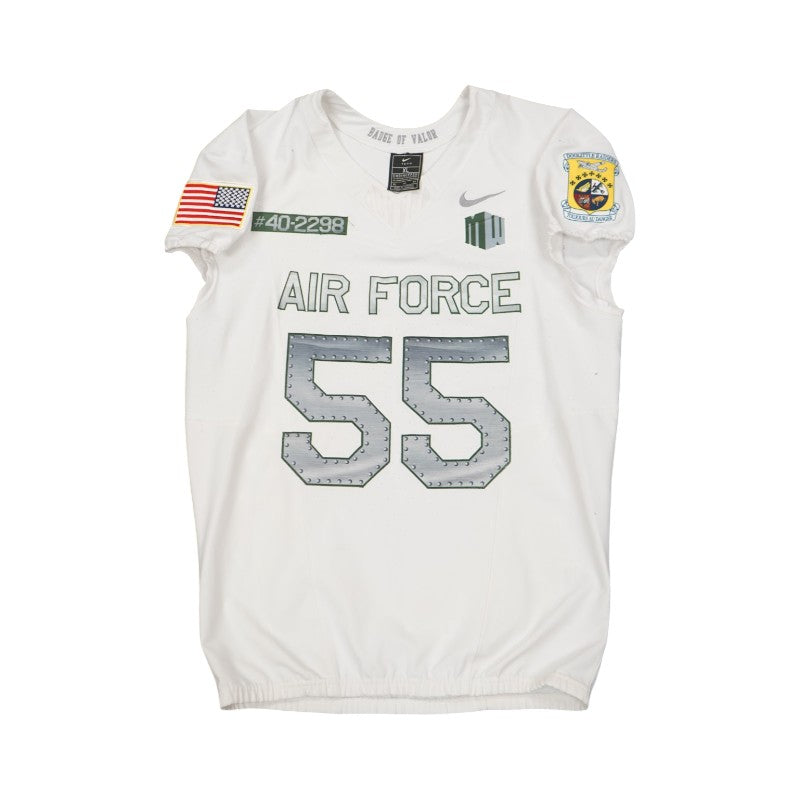 U.S. Air Force Academy 2023 Game Worn Nike Doolittle Raiders #55 White Jersey Sz XL
