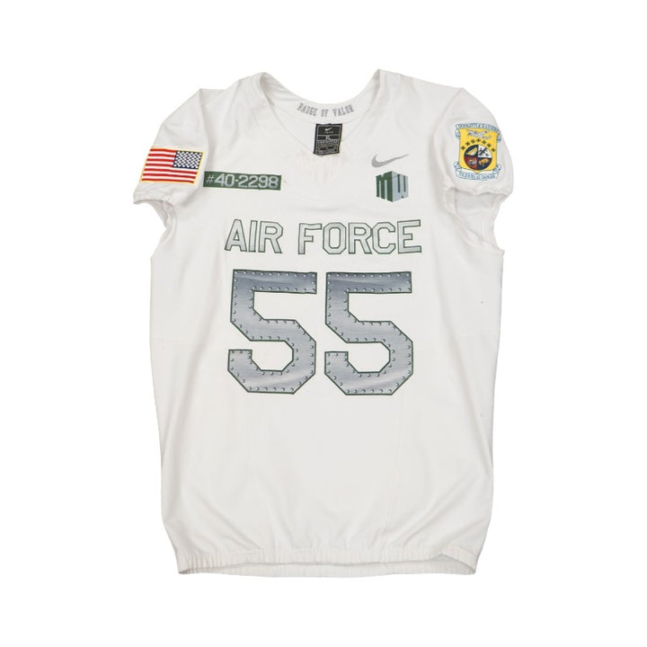 U.S. Air Force Academy 2023 Game Worn Nike Doolittle Raiders #55 White Jersey Sz XL