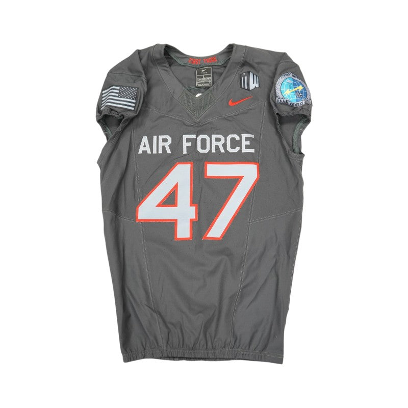 U.S. Air Force Academy 2024 Game Used #47 Nike AFSOC Grey Jersey Sz L