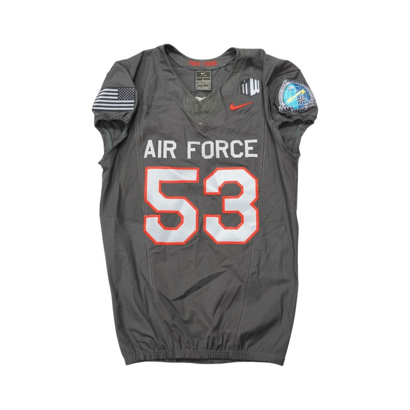 U.S. Air Force Academy 2024 Game Used #53 Nike AFSOC Grey Jersey Sz L