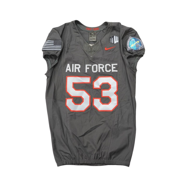 U.S. Air Force Academy 2024 Game Used #53 Nike AFSOC Grey Jersey Sz L