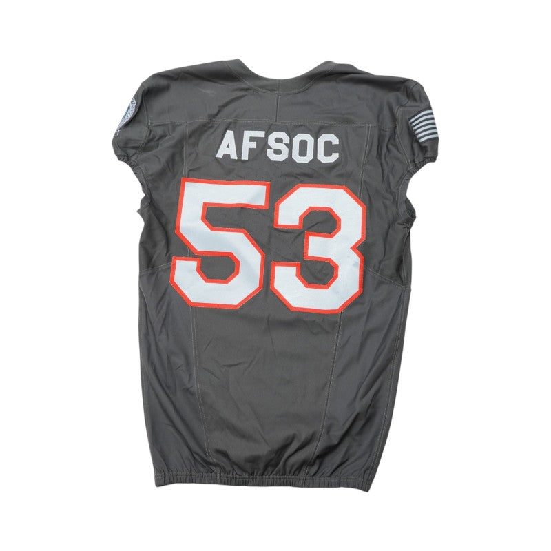 U.S. Air Force Academy 2024 Game Used #53 Nike AFSOC Grey Jersey Sz L