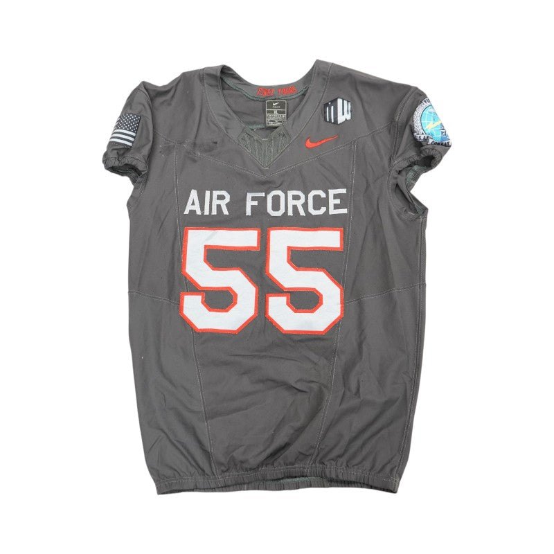 U.S. Air Force Academy 2024 Game Used #55 Nike AFSOC Grey Jersey Sz XL