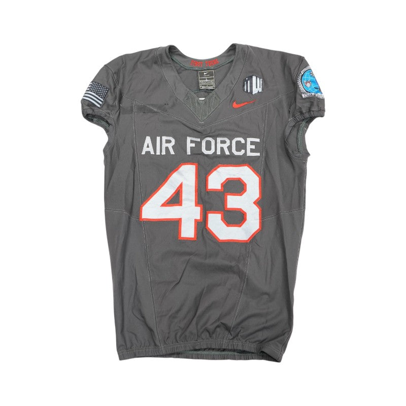 U.S. Air Force Academy 2024 Game Used #43 Nike AFSOC Grey Jersey Sz L
