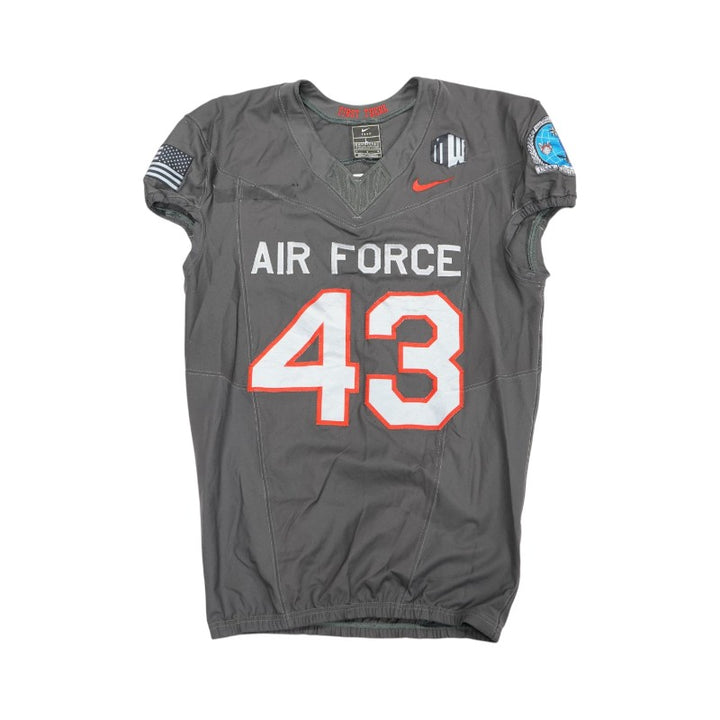 U.S. Air Force Academy 2024 Game Used #43 Nike AFSOC Grey Jersey Sz L