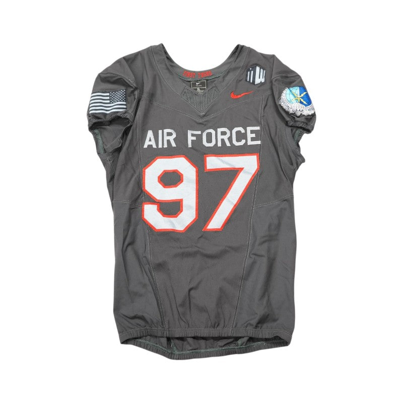 U.S. Air Force Academy 2024 Game Used #97 Nike AFSOC Grey Jersey Sz XL