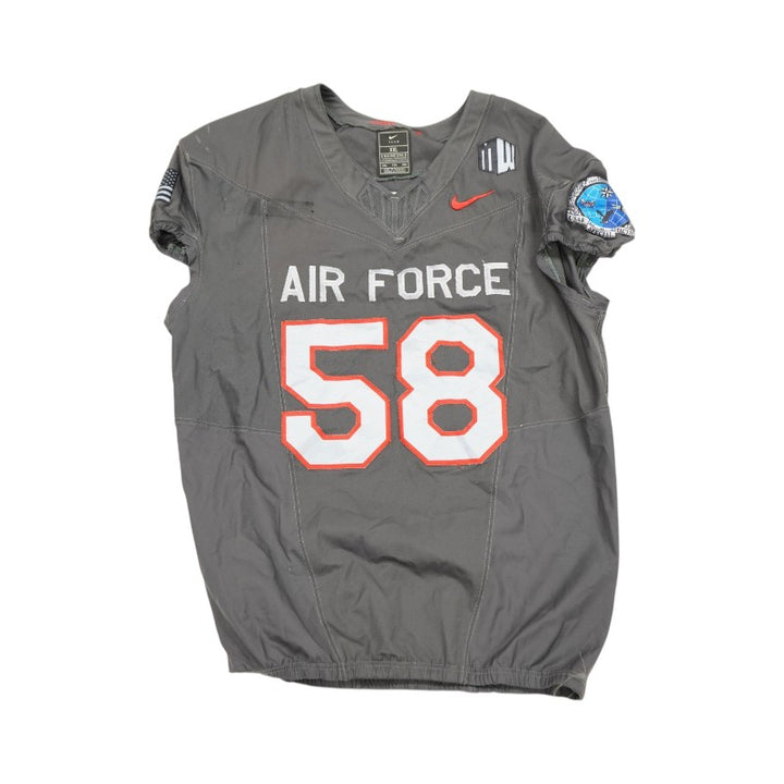 U.S. Air Force Academy 2024 Game Used #58 Nike AFSOC Grey Jersey Sz XXL