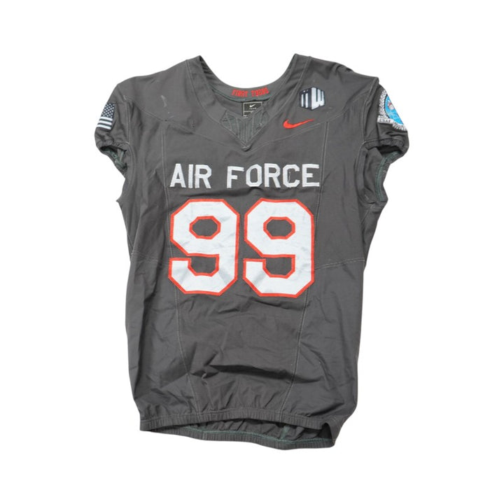 U.S. Air Force Academy 2024 Game Used #99 Nike AFSOC Grey Jersey Sz XL