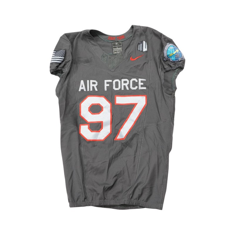 U.S. Air Force Academy 2024 Game Used #97 Nike AFSOC Grey Jersey Sz L